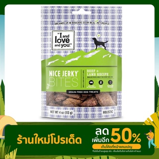 ขนมสุนัข I and Love and You Nice Jerky Bites มี 3 รส ขนาด 113 กรัม/ถุง