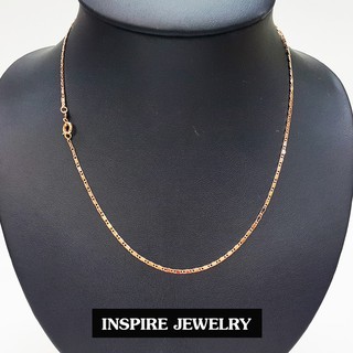 ✾✺◆Inspire Jewelry สร้อยคอทองชมพู ยาว 18 นิ้ว ตามภาพ งานยิงเลเซอร์เข้าตัวเรือน 18นิ้ว ตะขอสปิง งานแบบร้านทองร้านเพชร ง🎁