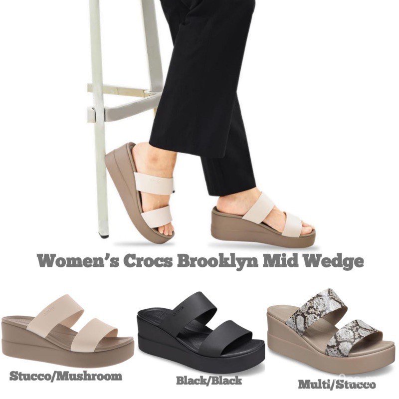 Sendal Crocs Brooklyn Mid Wedges รองเท้าแตะ Crocs ผู้หญิง Crocs Mid wedge ผู้หญิง