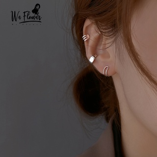 We Flower เครื่องประดับต่างหูแบบคลิปหนีบลายดอกไม้สําหรับผู้หญิง 3 ชิ้น / ชุด