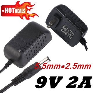 DC อะแดปเตอร์ AC 100-240V Converter Adapter DC 5.5 x 2.5MM 9V 2A 2000mA Charger