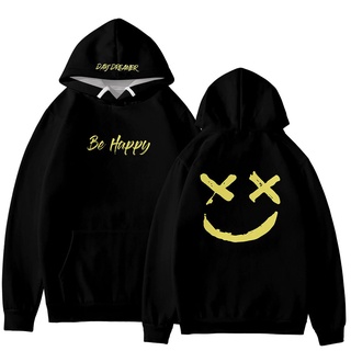 เสื้อกันหนาว มีฮู้ด ลาย Be Happy Smile Face สําหรับผู้ชาย JZ