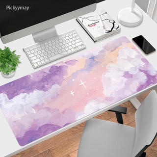 Kawaii สีม่วง Mousepad HD พิมพ์คอมพิวเตอร์ Gamer Office ล็อค…