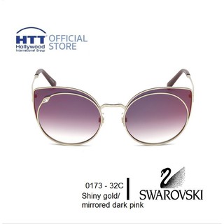 Swarovski SK0173-32C กรอบกันแดด สวารอฟสกี้ สี Gold/ dark pink แว่นตาประดับด้วยเพชรคริสตัลของ SWAROVSKI ดีไซน์อิตาลี