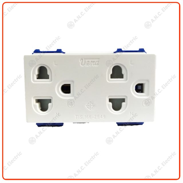 VENA LR1692 ปลั๊กกราวด์คู่ (มีม่าน) รุ่นใส่สายขันน๊อต รุ่น L-series (แอล-ซีรีส์)