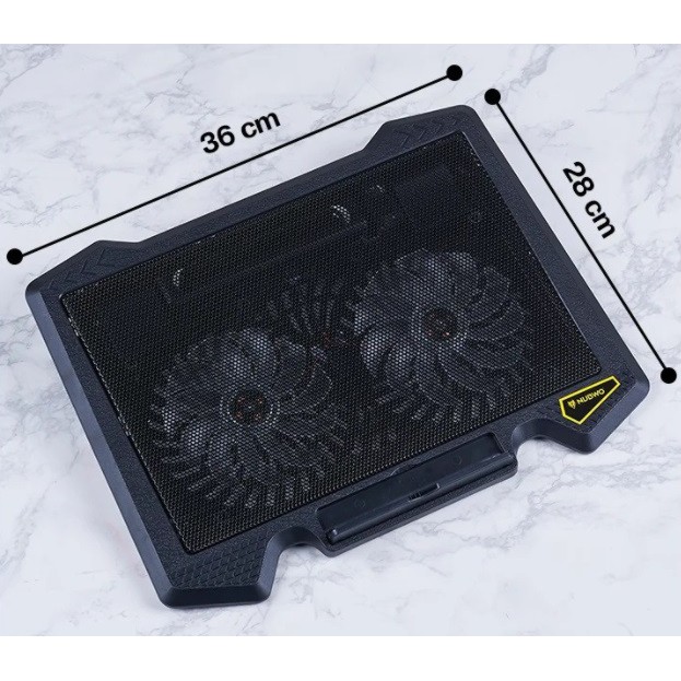 NUBWO NF-233 ระบายความร้อนได้ดีเยี่ยมพัดลมโน็ตบุ๊ค2ใบพัด ไฟสีฟ้าสวยๆ NF233 Cooler Pad