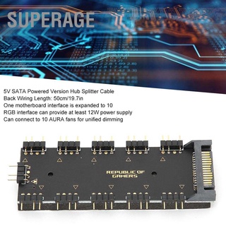 Superage Hub Splitter สายเคเบิ้ล Cpu ระบายความร้อนอิเล็กทรอนิกส์ Aura Rgb อะแดปเตอร์ 5V Sata Powered Version