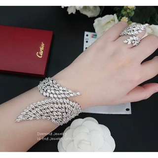 Diamond Bangle &amp; Ring กำไลข้อมือและแหวนเข้าเซต ฝังเพชรเยอะมากๆๆๆ อลังสุดๆ งานเพชร CZ แท้งานเกรดไฮเอนค่ะ