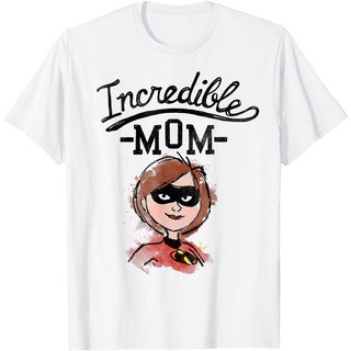 เสื้อยืดผ้าฝ้ายระบายอากาศเสื้อยืด พิมพ์ลายกราฟิก Disney Pixar Incredibles 2 Super Mom สําหรับผู้ชายถูกสุดๆS-5XL