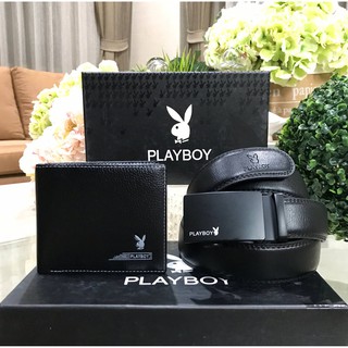 BEST SELLER! PLAYBOY LEATHER BELT &amp; WALLET VALUE PACK Limited Edition จาก Playboy Factory