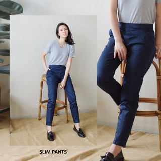 Slim pants กางเกงขายาวทรงสลิม - Royal blue