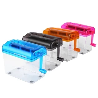 เครื่องย่อยกระดาษ เอกสาร เครื่องทำลายกระดาษ มือหมุน ขนาด A6 (มีสีให้เลือก)
