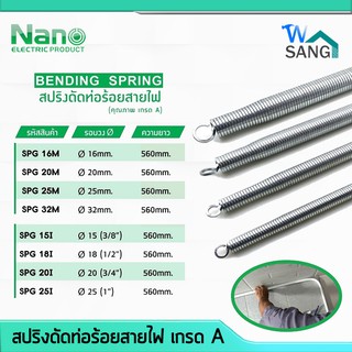 สปริงดัดท่อร้อยสายไฟ NANO เกรดA ขนาด 16มม. 20มม. 25มม. 32มม. 3หุน 4หุน 6หุน 1นิ้ว @wsang