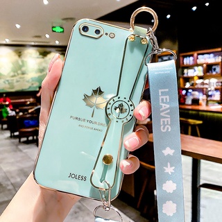 เคสซิลิโคน ลายใบเมเปิ้ล 6D พร้อมสายคล้อง สําหรับ IPhone 6 6S Plus 7 8 Plus SE2020 X XS Max XR