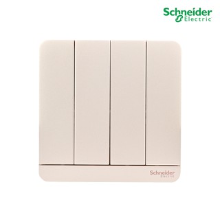 Schneider Electric สวิตช์ไฟทางเดียว 4 ช่อง, One Way Switch 16AX, 250V, 8.6x8.6x1 cm. รุ่น AvatarOn E - E8334L1_WG_G5