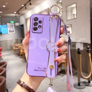 เคส Samsung Galaxy A53 A33 A23 A73 5G A03 M52 5G 6D สายรัดข้อมือเคสโทรศัพท์พร้อมสายคล้องไหล่แบบยาวกระเป๋าสะพายข้างพร้อมตัวป้องกันกล้อง