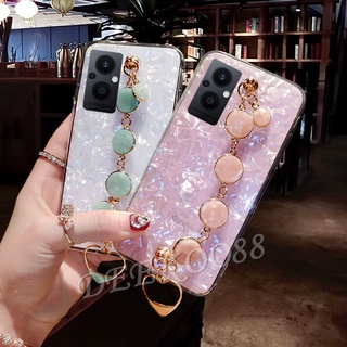 เคสโทรศัพท์มือถือ ลายน่ารัก สีชมพู สีขาว พร้อมสายโซ่คล้อง หรูหรา สําหรับ OPPO Reno7 Z Pro A96 A95 A76 A74 A16 4G 5G Reno 7 7Z 7Pro OPPOA96 OPPOA76