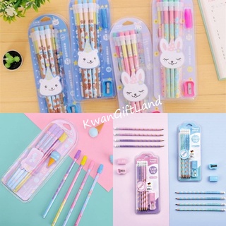 ดินสอ ดินสอไม้ แบบกล่อง 12 ด้าม ความเข้ม HB และ 2B ลายการ์ตู…