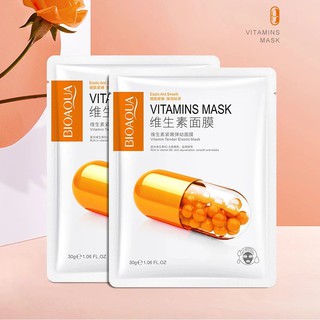 มาส์กวิตามินส้ม สูตรเข้มข้น BIOAQUA Vitamins Mask มาส์กวิตามินเข้มข้น หน้าขาวเนียนใส นุ่มชุ่มชื้น