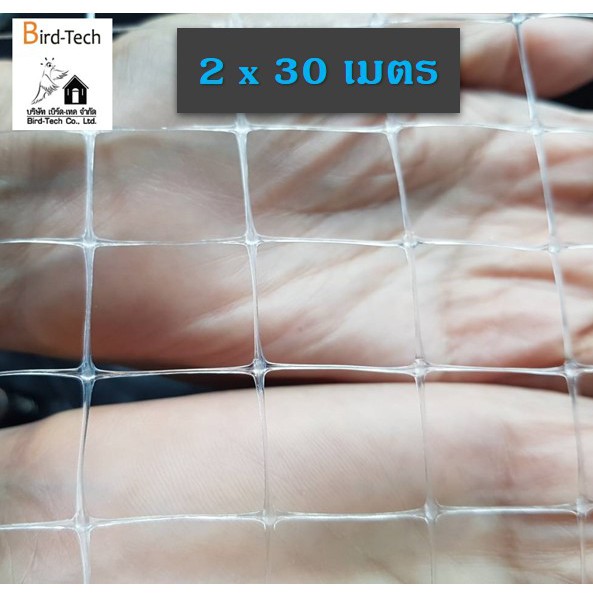 ตาข่ายกันนก (bird net) PP สีใส ไม่ทึบ ไม่ขาวขุ่น ➡️ขนาด 2x30 ม.