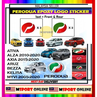 Perodua Ativa Alza Myvi Lagi Best Icon Viva Axia Bezza Aruz Kelisa-3D โลโก้อีพ็อกซี่ โลโก้สัญลักษณ์ [สติกเกอร์หน้าและหลัง] 2 ชิ้น