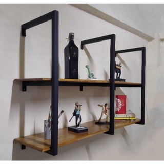 ชั้นติดผนังอเนกประสงค์สไตล์ Loft ขนาด 115x30x70สูง ซม. 2 ชั้น