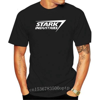 เสื้อยืดครอปเสื้อยืดคอกลม ผ้าฝ้าย พิมพ์ลายการ์ตูน Stark Industries สําหรับผู้ชายS-5XL