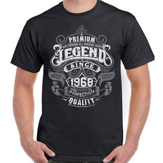 T-shirt เสื้อยืด พิมพ์ลาย Legend Since 1968 51St Birthday พรีเมี่ยม สําหรับผู้ชาย 51 ปี S-5XL