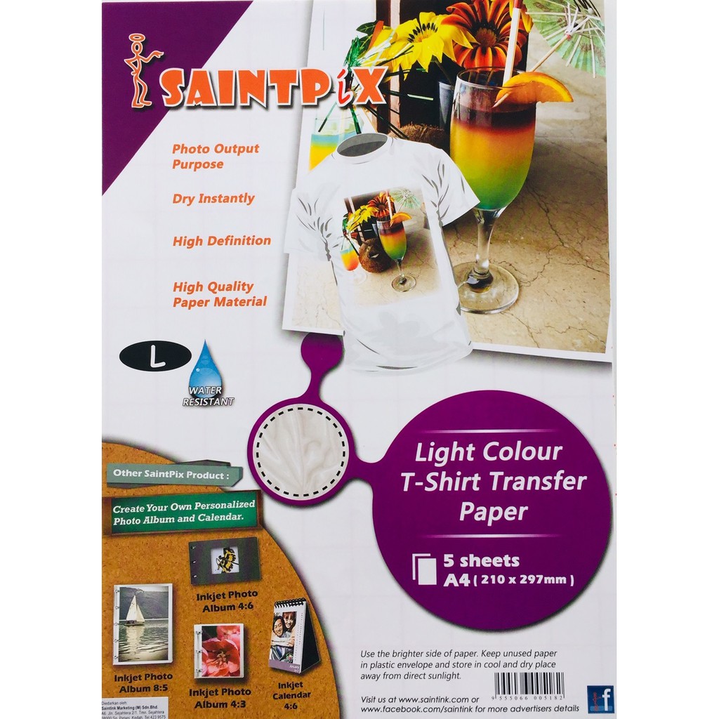 กระดาษ TRANSFER LIGHT COLOUR-T 5S