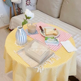 พร้อมส่ง‼️ ผ้าปูโต๊ะ ผ้าปูปิคนิค พร็อพถ่ายรูป ผ้าcotton เนื้อดีนิ่ม 🧵เย็บขอบมุมฟรี‼️