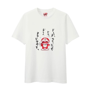 Uniqlo เสื้อยืดแขนสั้น พิมพ์ลายแมวน่ารัก โดราเอมอน สําหรับผู้ชาย และผู้หญิง