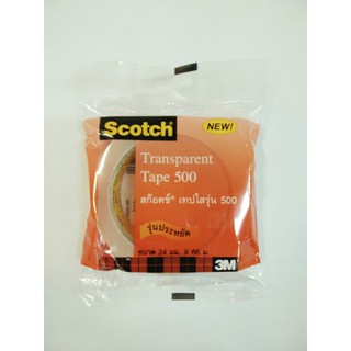 เทปใส 24 มม.x66 ม.แกน 3 นิ้ว Scotch 500