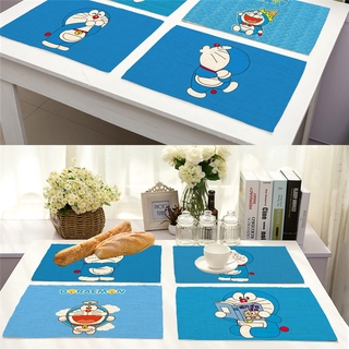 DORAEMON H &amp; L ผ้าปูโต๊ะผ้าฝ้ายผ้าลินินลายการ์ตูนโดราเอมอน