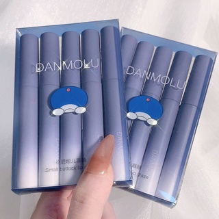 DANMOLU 5 ชุด เคลือบริมฝีปาก ลิปสติกให้ความชุ่มชื้นแบบด้าน ลิปมัน