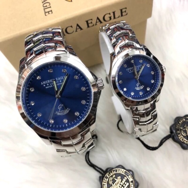 [แถมกล่อง] นาฬิกา America eagle งานแท้ สายเลสสีเงิน