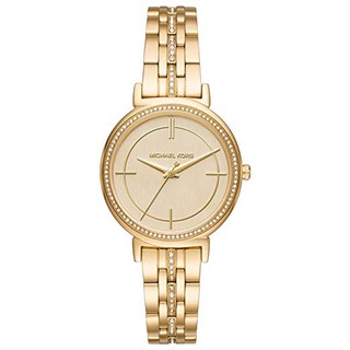 นาฬิกาข้อมือผู้หญิง MICHAEL KORS Cinthia Gold Dial Ladies Crystal Watch MK3681