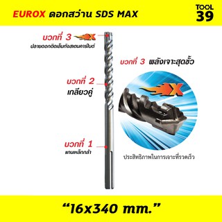 Eurox ดอกสว่าน SDS MAX 16x340 mm.