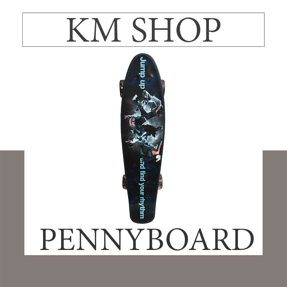 KM สเก็ตบอร์ด Skateboard /Penny board ล้อมีไฟ LED ไม่ต้องชาร์จ ถ่านไม่มีวันหมด (ออเดอร์ละไม่เกิน8ชิ้น)/C002