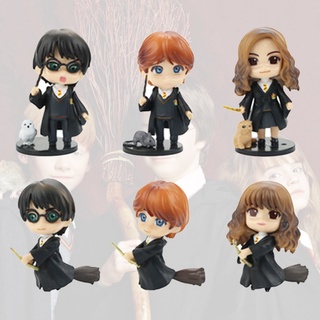 ตุ๊กตา Harry Potter ขนาดเล็กสําหรับตกแต่งเค้ก 6 ชิ้น/ชุด