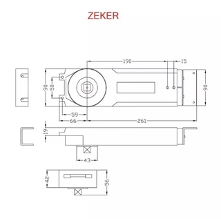 ZEKER โช๊คประตูบนซ่อนวงกบอลูมิเนียม ประตูบานสวิง โช๊คอัพประตู ZEKER รุ่น 2 วาล์ว MODEL Z-100