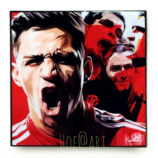 Alexis Sanchez อเล็กซิส ซานเชซ Manchester United แมนยู แมนเชสเตอร์ รูปภาพ​ติด​ผนัง​ pop art ฟุตบอล​ กรอบรูป​​ รูปภาพ