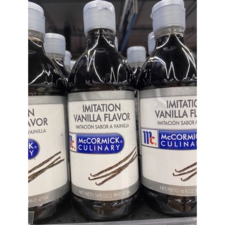 วัตถุแต่งกลิ่นรสเลียนธรรมชาติ 473 Ml. McCormick Imitation Vanilla Flavor ( Nature Identical Flavor ) แม็คคอร์มิค อิมมิเทชั่น วานิลลา เฟลเวอร์ ( กลิ่นวานิลลา )