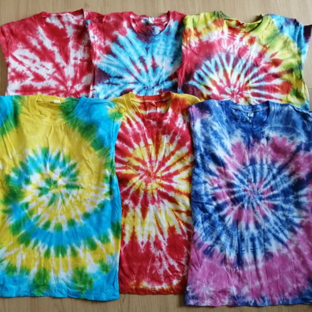 เสื้อยืดมัดย้อม​ งานแฮนด์เมด​ทุกตัว​ พร้อมส่ง