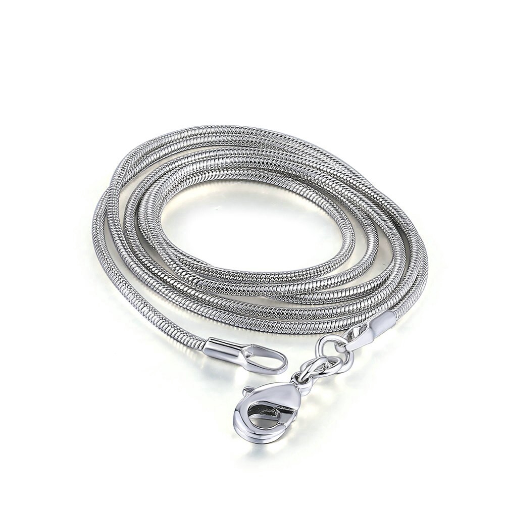 ZHOUYANG Unisex โซ่สร้อยคอที่เรียบง่ายสำหรับผู้หญิงผู้ชายสีเงินงูเชนที่แตกต่างกัน C012 เครื่องประดับของขวัญยาวแฟชั่น