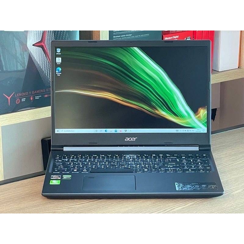 Acer Aspire 7 A715 -R7RS Ryzen 5 5500U SSD512GB RAM8GB GTX 1650 (4GB GDDR6) คีย์ไฟ สินค้ามือสอง