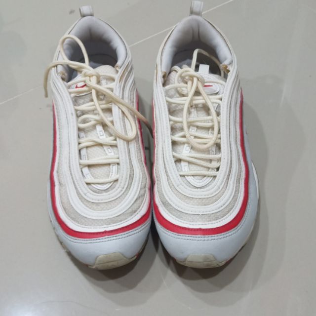 Nike air max 97 มือ2 สภาพดี สีขาวแดง ของแท้100%