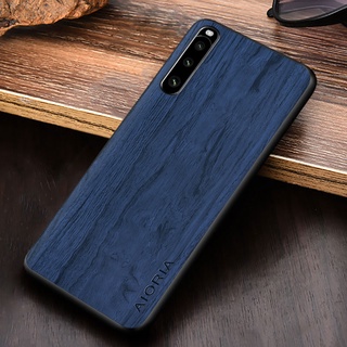 เคสหนัง pu ลายไม้ น้ําหนักเบา เรียบง่าย สําหรับ Sony xperia 10 1 iv xperia 10 iv