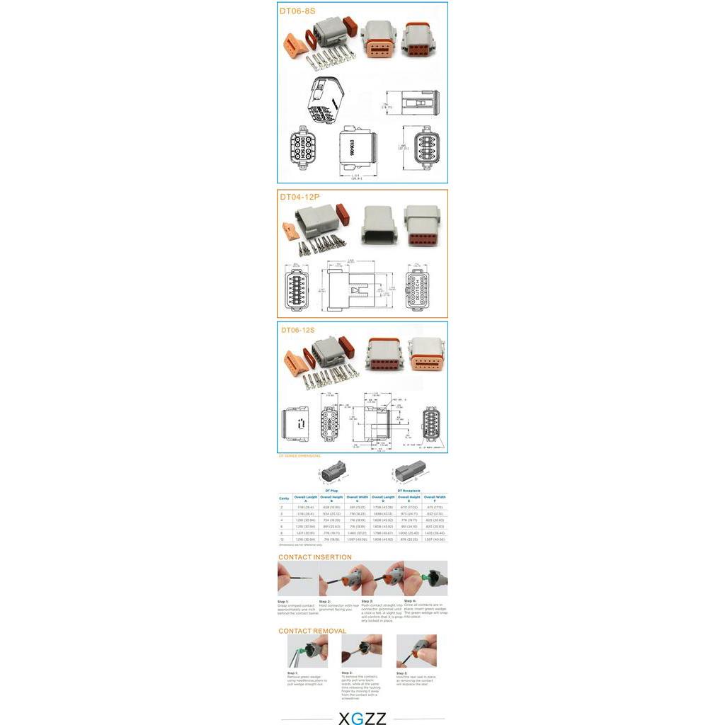 1 ชุด Deutsch DT06/DT04 2/3/4/6/8/12 Pin เครื่องยนต์เกียร์กันน้ําไฟฟ้าสําหรับรถยนต์รถบัสมอเตอร์รถบรรทุก - รูปที่ 5