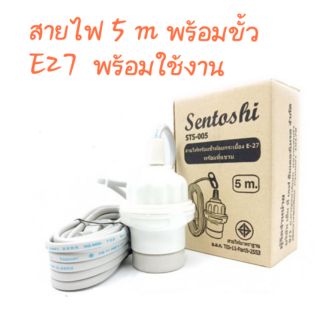 สายไฟพร้อมขั้วหลอดE27  (5m)