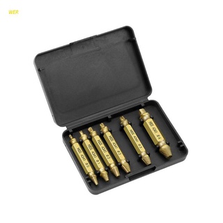 WER 6pcs Damaged Screw Extractor Speed Out Drill Bits Removal Broken Bolt Remover